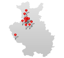 Karte der Spielst&auml;tten in Ostwestfalen-Lippe